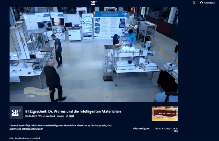 Filmausschnitt aus dem SR Beitrag: Dr. Wurres und die intelligenten Materialien